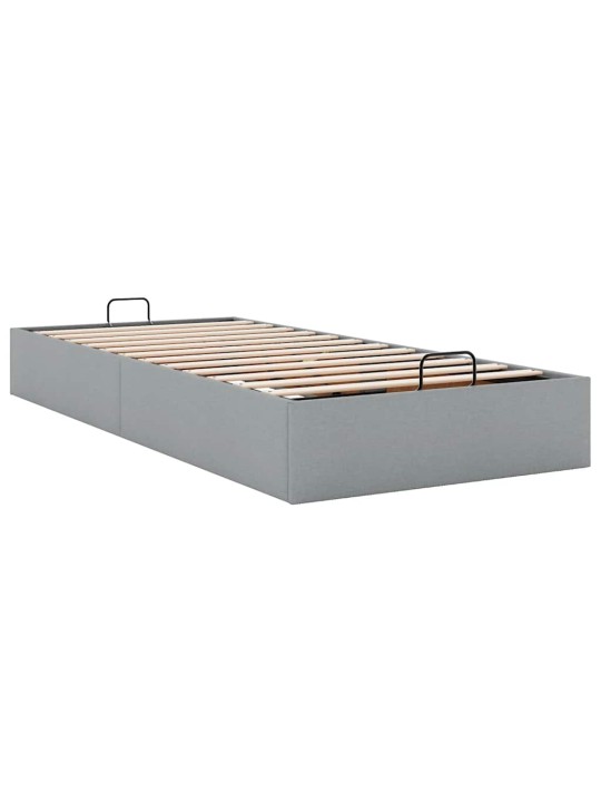 Osmaņu gultas rāmis bez matrača gaiši pelēks 100x200 cm audums