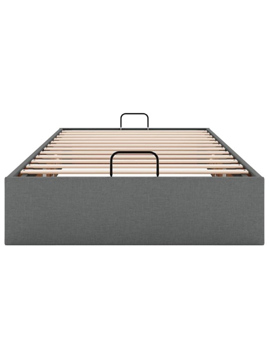 Osmaņu gultas rāmis bez matrača tumši pelēks 100x200 cm audums