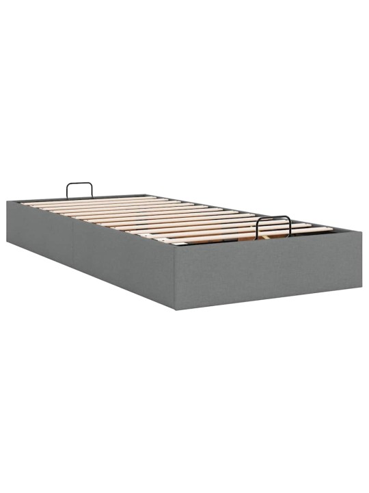 Osmaņu gultas rāmis bez matrača tumši pelēks 100x200 cm audums