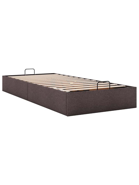 Osmaņu gultas rāmis bez matrača tumši brūns 100x200 cm audums
