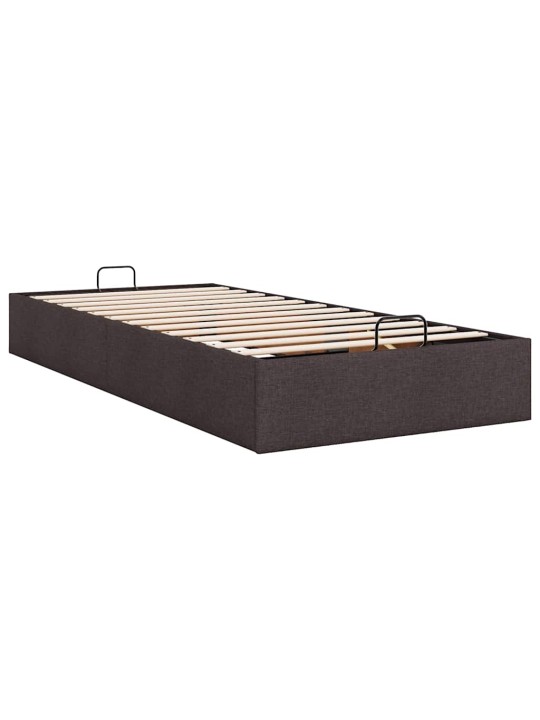 Osmaņu gultas rāmis bez matrača tumši brūns 100x200 cm audums
