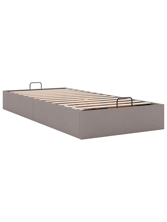 Osmaņu gultas rāmis bez matrača pelēkbrūna 100x200 cm audums