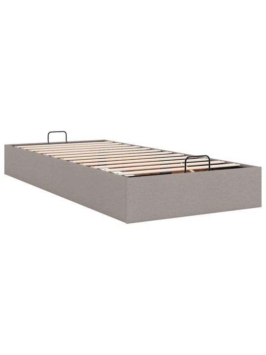 Osmaņu gultas rāmis bez matrača pelēkbrūna 100x200 cm audums