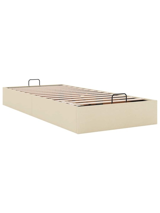 Osmaņu gultas rāmis bez matrača krēma 100x200 cm audums