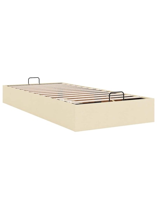 Osmaņu gultas rāmis bez matrača krēma 100x200 cm audums