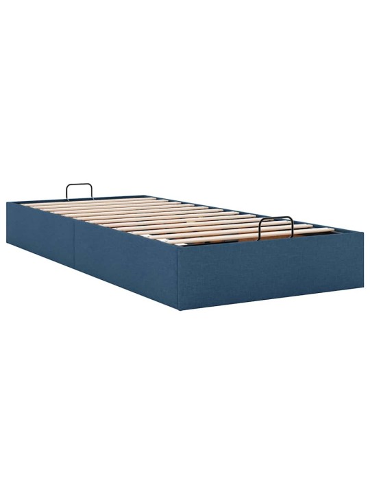 Osmaņu gultas rāmis bez matrača zils 100x200 cm audums
