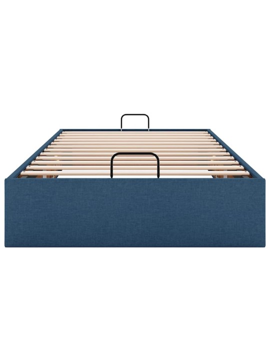 Osmaņu gultas rāmis bez matrača zils 100x200 cm audums