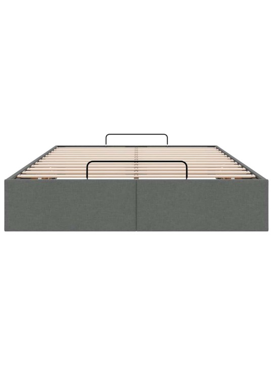 Osmaņu gultas rāmis bez matrača tumši pelēks 120x200 cm audums
