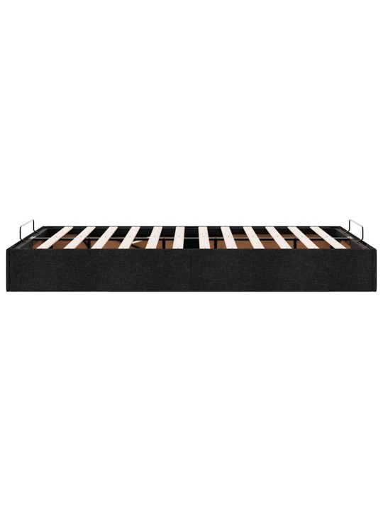 Osmaņu gultas rāmis bez matrača melns 120x200 cm audums