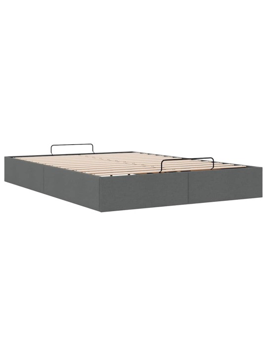 Osmaņu gultas rāmis bez matrača tumši pelēks 140x190 cm audums