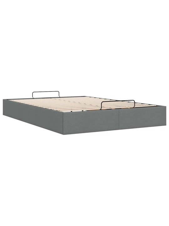 Osmaņu gultas rāmis bez matrača tumši pelēks 140x190 cm audums