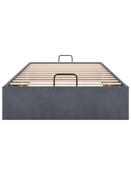 Osmaņu gultas rāmis bez matrača gaiši pelēks 80x200 cm samts