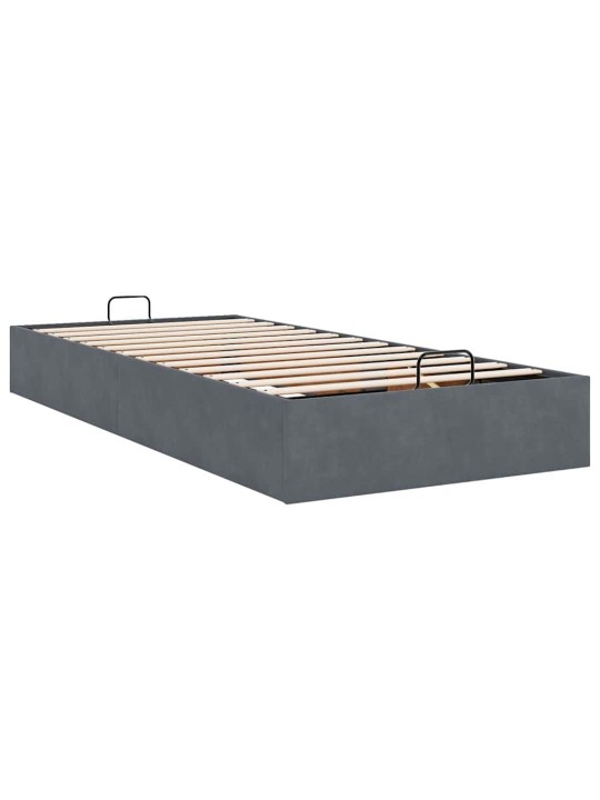 Osmaņu gultas rāmis bez matrača gaiši pelēks 80x200 cm samts
