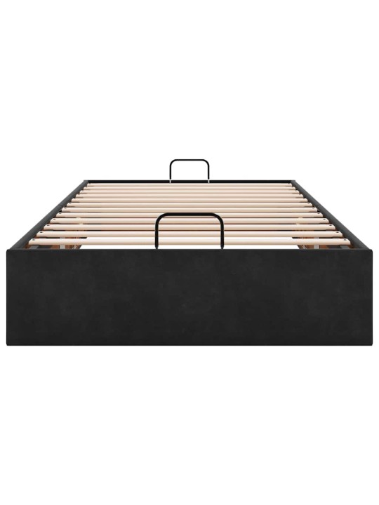 Osmaņu gultas rāmis bez matrača melns 80x200 cm samts