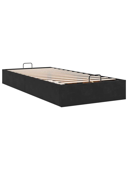 Osmaņu gultas rāmis bez matrača melns 80x200 cm samts
