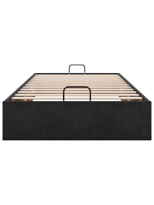 Osmaņu gultas rāmis bez matrača melns 90x200 cm samts