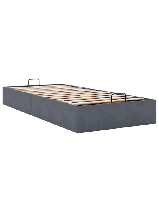Osmaņu gultas rāmis bez matrača gaiši pelēks 100x200 cm samts