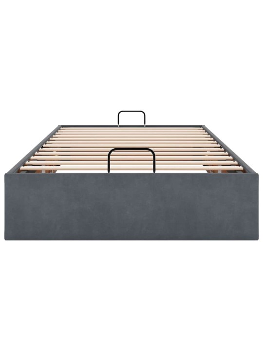 Osmaņu gultas rāmis bez matrača gaiši pelēks 100x200 cm samts