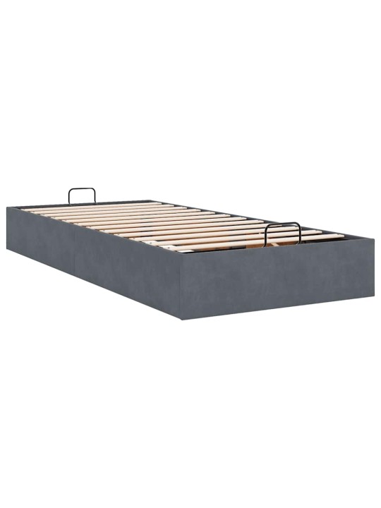 Osmaņu gultas rāmis bez matrača gaiši pelēks 100x200 cm samts