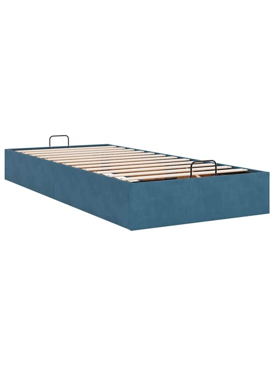 Osmaņu gultas rāmis bez matrača tumši zils 100x200 cm samts