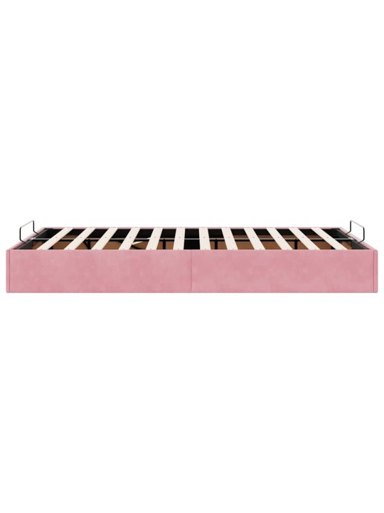 Osmaņu gultas rāmis bez matrača rozā 120x200 cm samts