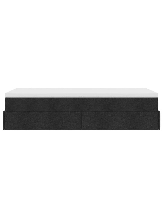 Osmaņu gultas rāmis ar matrača melns 100x200 cm audums
