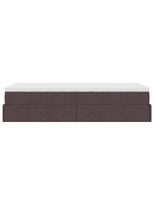 Osmaņu gultas rāmis ar matrača tumši brūns 100x200 cm audums