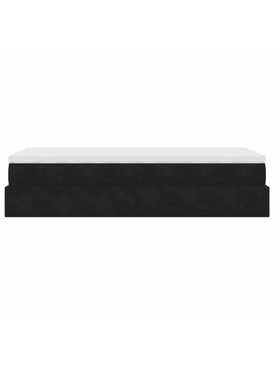 Osmaņu gultas rāmis ar matrača melns 90x200cm samts