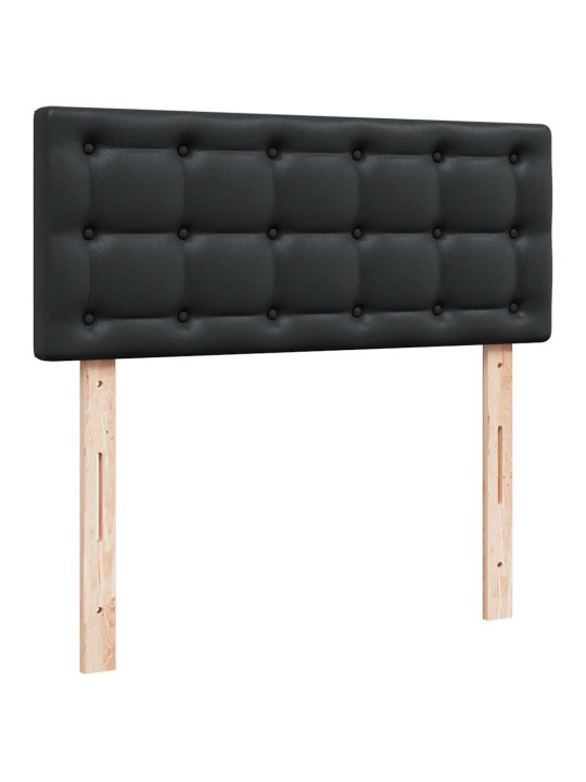 Osmaņu gultas rāmis ar matrača melns 120x190cm mākslīgā āda