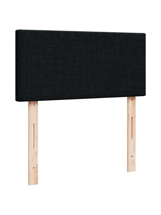 Osmaņu gultas rāmis ar matrača melns 90x200 cm audums