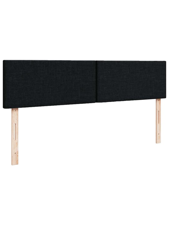 Osmaņu gultas rāmis ar matrača melns 140x200 cm audums
