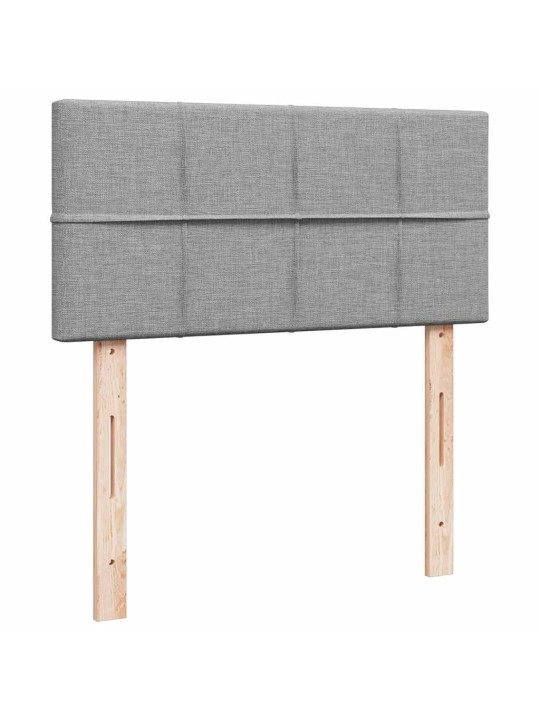 Osmaņu gulta ar matraci gaiši pelēks 90x200 cm audums