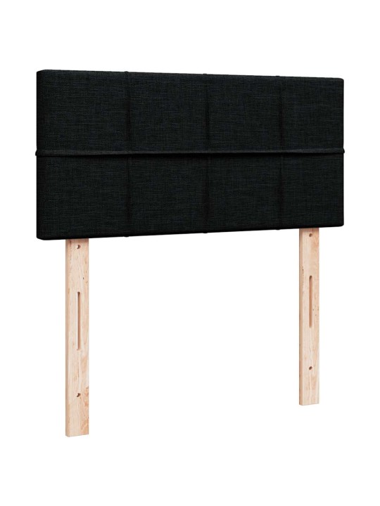 Osmaņu gultas rāmis ar matrača melns 90x200 cm audums