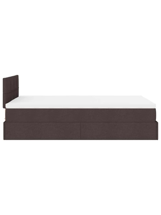 Osmaņu gultas rāmis ar matrača tumši brūns 120x200 cm audums