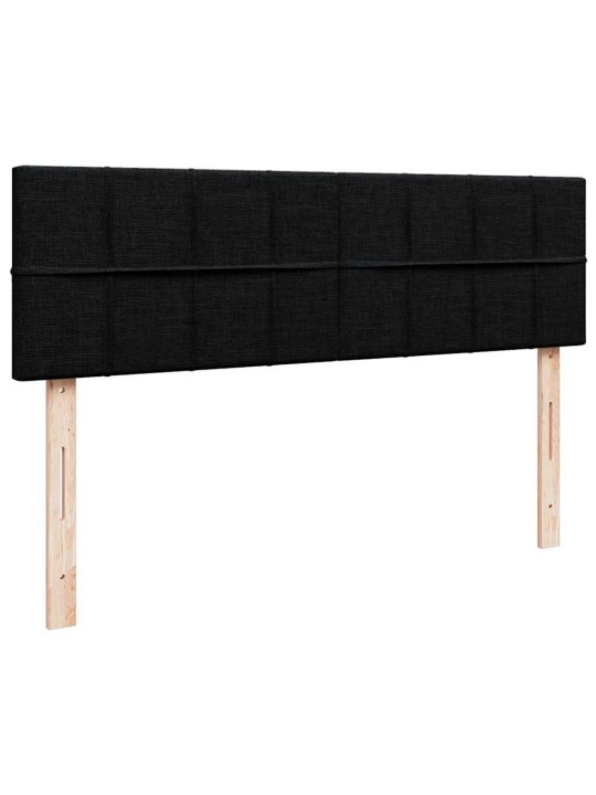 Osmaņu gultas rāmis ar matrača melns 140x200 cm audums