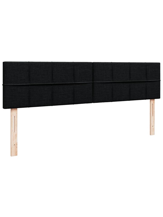 Osmaņu gultas rāmis ar matrača melns 180x200 cm audums