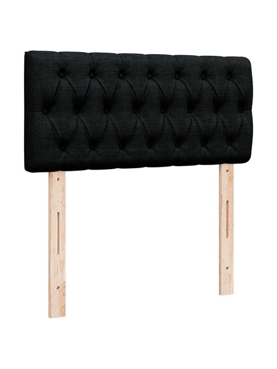 Osmaņu gultas rāmis ar matrača melns 90x200 cm audums