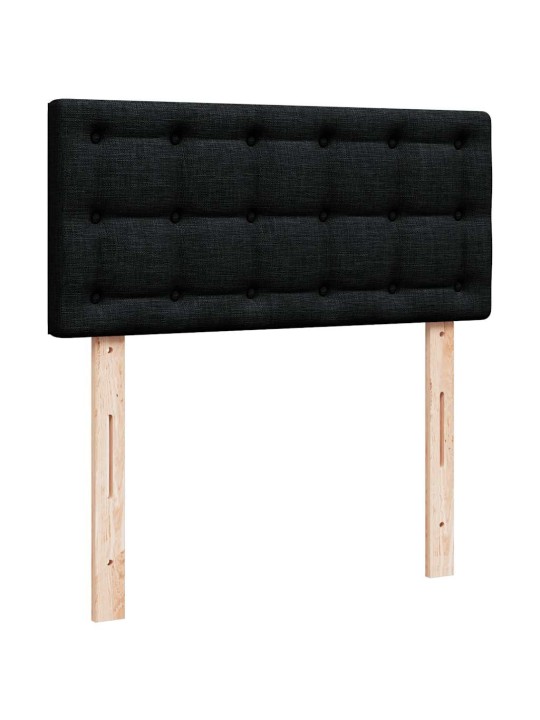 Osmaņu gultas rāmis ar matrača melns 90x200 cm audums
