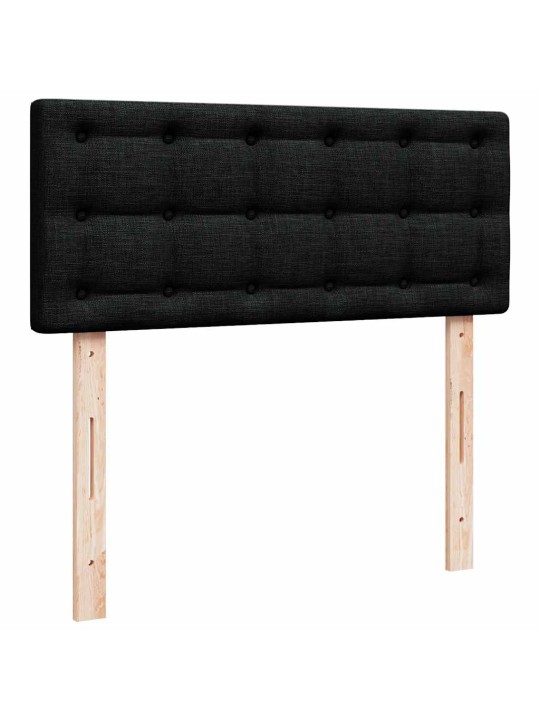 Osmaņu gultas rāmis ar matrača melns 120x200 cm audums
