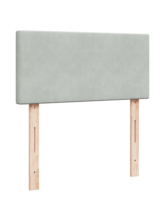 Osmaņu gultas rāmis ar matrača gaiši pelēks 80x200 cm samts