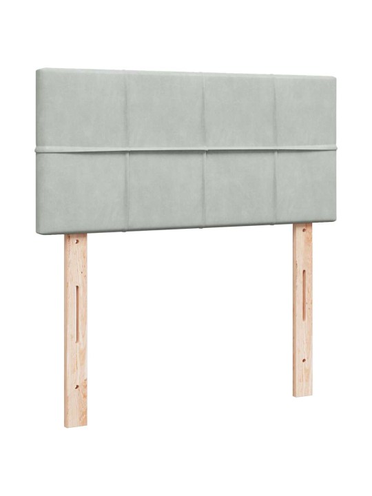 Osmaņu gultas rāmis ar matrača gaiši pelēks 80x200 cm samts