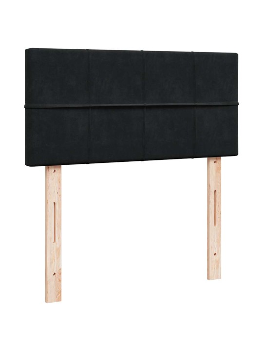 Osmaņu gultas rāmis ar matrača melns 90x190cm samts