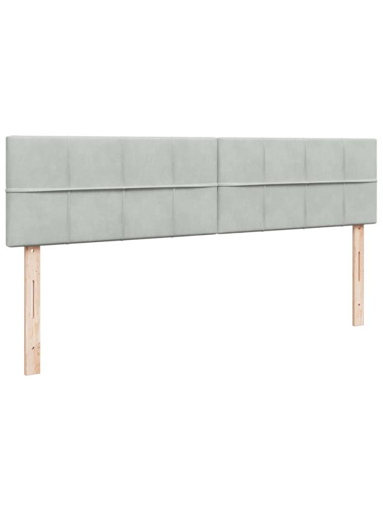 Osmaņu gultas rāmis ar matrača gaiši pelēks 160x200cm samts