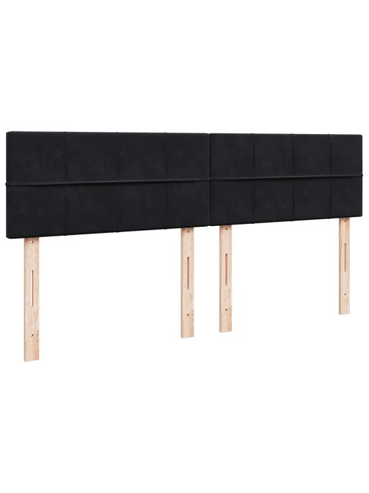 Osmaņu gultas rāmis ar matrača melns 180x200cm samts