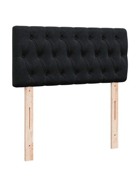 Osmaņu gultas rāmis ar matrača melns 90x190cm samts