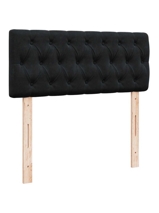Osmaņu gultas rāmis ar matrača melns 120x200 cm samts
