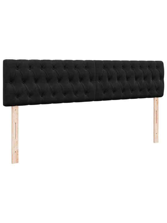 Osmaņu gultas rāmis ar matrača melns 160x200cm samts
