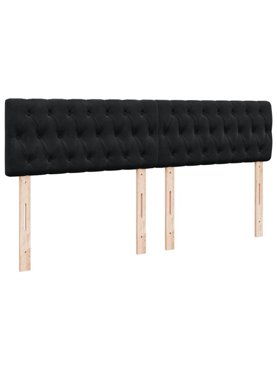 Osmaņu gultas rāmis ar matrača melns 180x200 cm samts