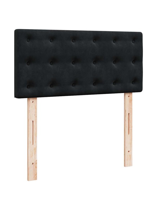 Osmaņu gultas rāmis ar matrača melns 90x190cm samts