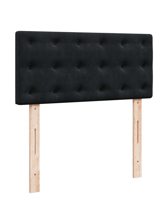 Osmaņu gultas rāmis ar matrača melns 90x200cm samts